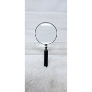 Vintage 4.5" Magnifying Glass Black Bakelite Handle Detective Prop